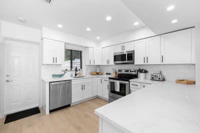 Whip up your favorite meals in the fully updated kitchen—equipped with all the essentials for a seamless stay, from coffee to cookware.